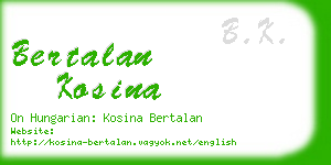 bertalan kosina business card